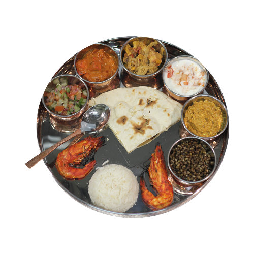 Thali Scampi  6 Plats Différents